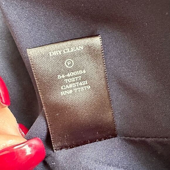 Ann Taylor Navy Blue Tweed Blazer Jacket Career size 0 one button - Picture 4 of 5